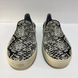 Rothy’s women’s Slip-On Knit Sneakers in Black and White size 8.5